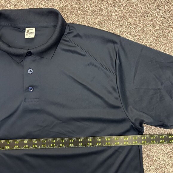 C2 Sport Men's Polo Shirt Size XL Navy Short Sleeves Collared Polyester GUC - Picture 5 of 9